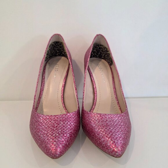 BCBGeneration Pink Woven Stiletto Heels 👠 Size 7 - Picture 4 of 14